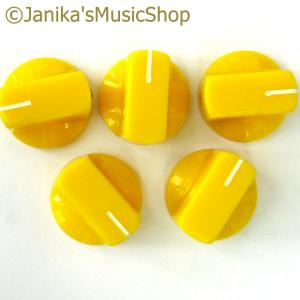 5 YELLOW STOVE TYPE POTENTIOMETER OR ROTARY SWITCH KNOBS